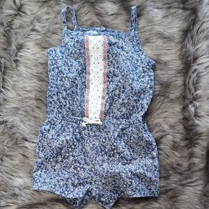 Carter's Blue and White One Piece with Adjustable Straps